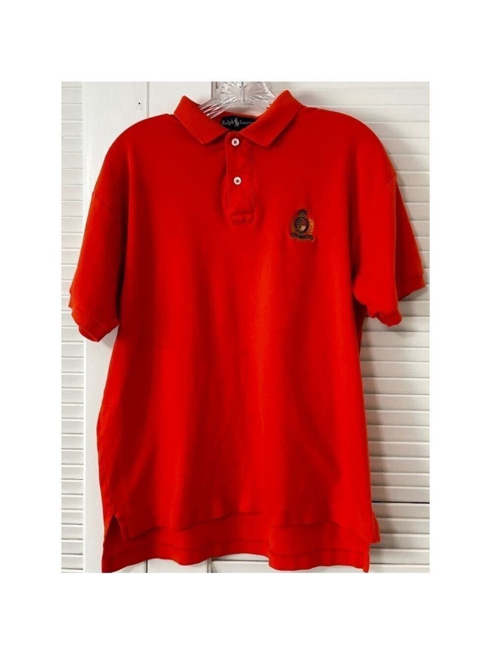 Ralph Lauren Polo Shirt Men’s Medium Orange Cotton Crest Logo